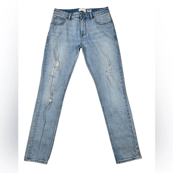 ASOS distressed straight leg jeans, 32x32, mid-wash denim - Picture 2 of 10